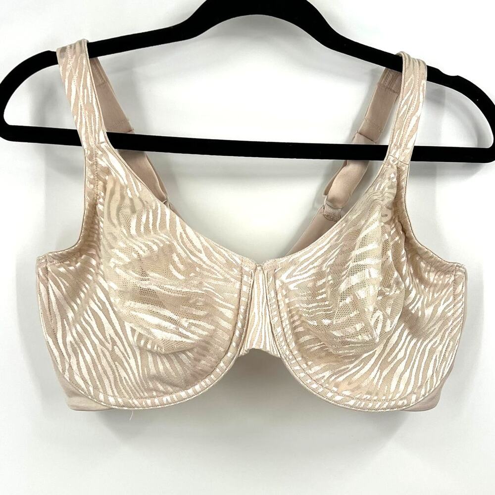 Olga Minimizer Unpadded Wired Bra‎ Zebra Jacquared Full Coverage Women's 40D